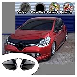 PIEXX Coque de Rétroviseur Compatible avec R-ENAULT Clio 4 IV 2012 2013 2014 2015 2016 2017 2018 2019 Accessoire Noir Brillant Batman Case Car Shields (Color : Pattern 2)
