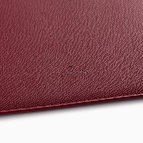 Image of Comfyable Laptop Sleeve 13 Inch Precisely Compatible with MacBook Air M4 2025-2018 & MacBook Pro M2 2022 M1 2020-2016, Genuine Leather Cover Case, Wine Red
