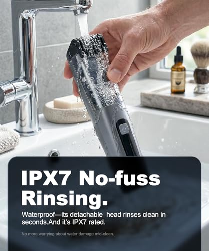 Image of Beard Trimmer for Men, 40 Adjustable Length Settings, Smooth Facial Hair Trimming, LCD Display, Beard Trimmer, Waterproof for Wet & Dry Use, Washable -Gray