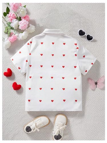 SweatyRocks Girl's Graphic Button Down Blouses Collar Neck Short Sleeve Shirt Tops2
