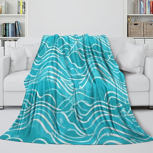 Couverture moelleuse lavable grand format au design abstrait fluid - 6