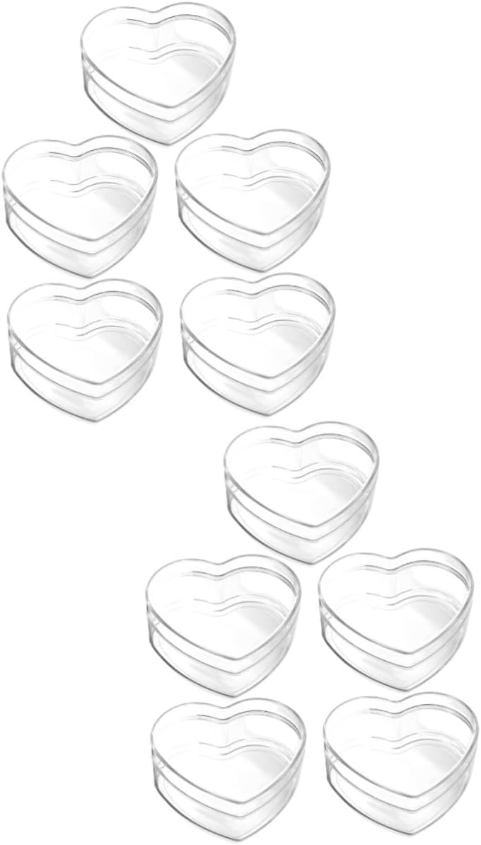 SEWACC Pack of 10 Clear HeartShaped Candy Boxes Christmas Gift Boxes