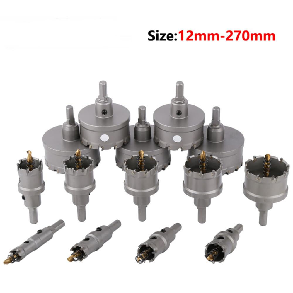 Metal Cutting Hole Saw 12-270mm TCT Alloy Carbide Tip Hole Saw - Metal Drill Bit For Stainless Steel Tungsten Carbide Hole Cutter - Foto 11