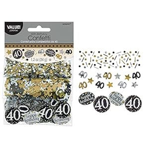 Amscan 360186 – Konfetti 40 Sparkling Celebration, Folie/Papier, 34 g, Streudeko, Tischdekoration, Geburtstag, Happy…