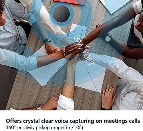 CMTECK Computer Speakers with Microphone, USB Speakerphone for Home Office Conference Calls, Portable Desktop Microphone with 360º Voice Pickup, Noise Reduction, Mute Function, Volume Control, ZM350