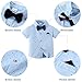 CARETOO Toddler Baby Boy Clothes Suit Gentleman Wedding Outfits, Formal Dress Shirt with Bowtie + Suspender Pants Blue 5-6 Years
