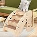 FJMQHU Dog Stairs Wood Pet Steps Non Slip Ramp Portable Ladder Multifunctional Indoor Staircase for Small Dogs and Cats Suitable for Living Room Bedroom Home, 4 Step