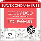 Pañales LILLYDOO delicados con la piel - talla 6 (13+ kg), caja de medio mes (57 unidades),...
