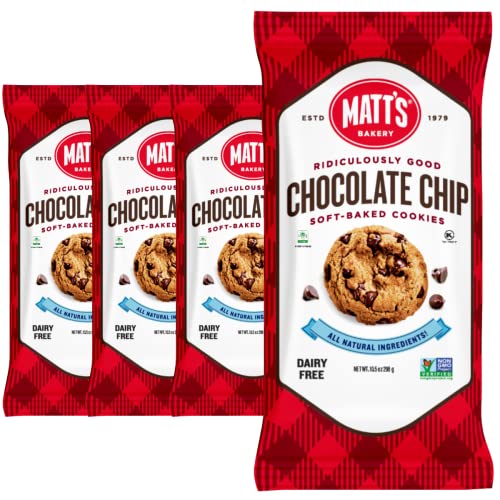 Matt's Bakery | Chocolate Chip Cookies | Soft-Baked, Non-Gmo, All-Natural Ingredients; 4 Bags (10.5Oz Each) #TOP3