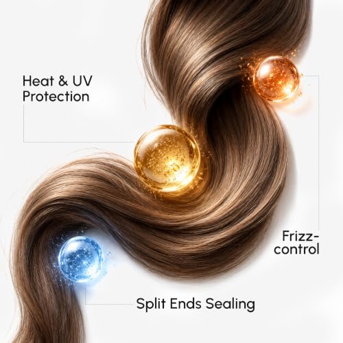 Image of MAREE Hair Serum for Frizzy Dry Hair - Styling Capsules with Keratin, Argan Oil, Vitamins A E B5 - UV & Heat Protectant Frizz Control Serum for Women - Aceite Para el Cabello Treatment | for Frizzy