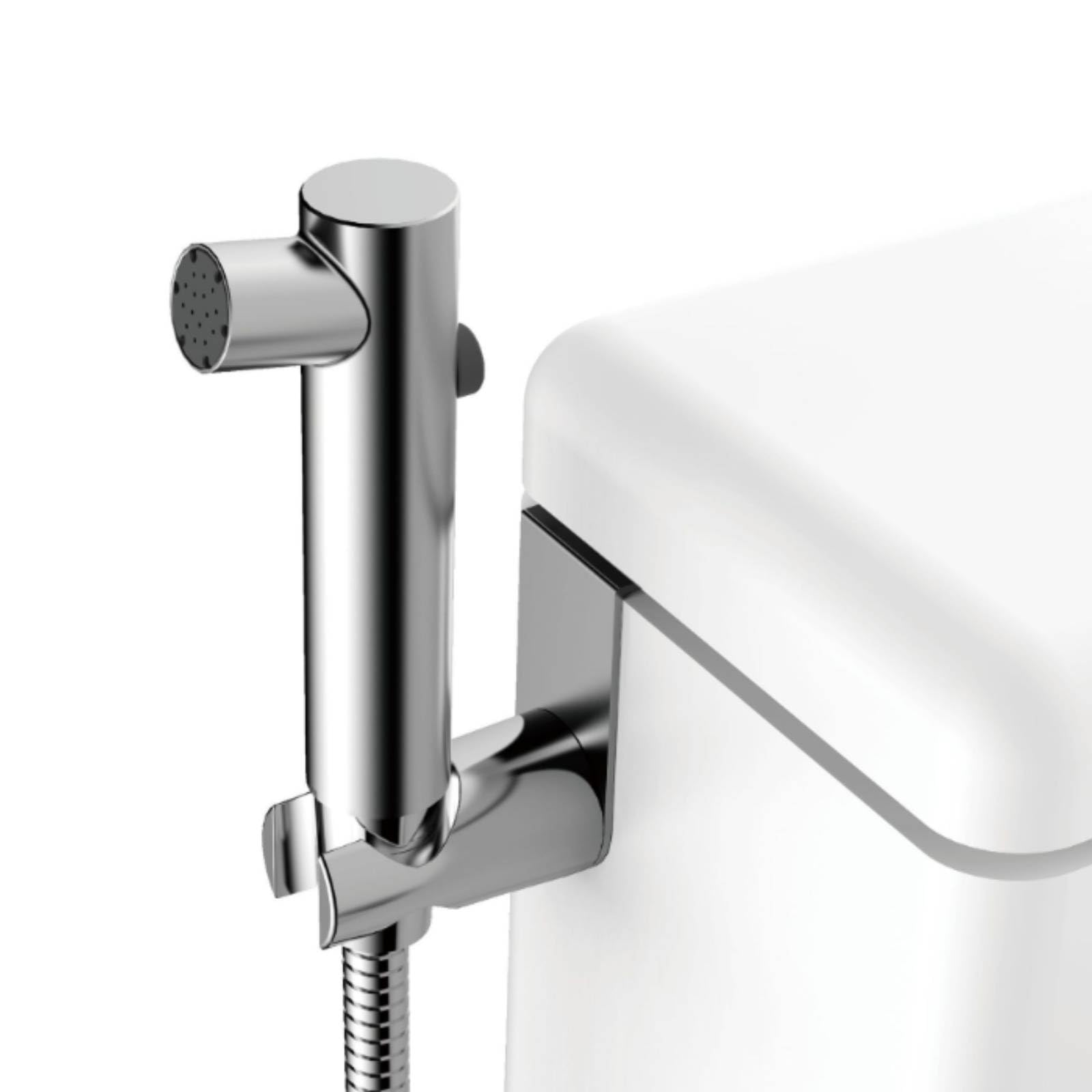 Doccetta con Supporto Alta Pressione | In Acciaio Inox, Doccetta con Valvola di Controllo, Resistente Corrosione, per Bagno