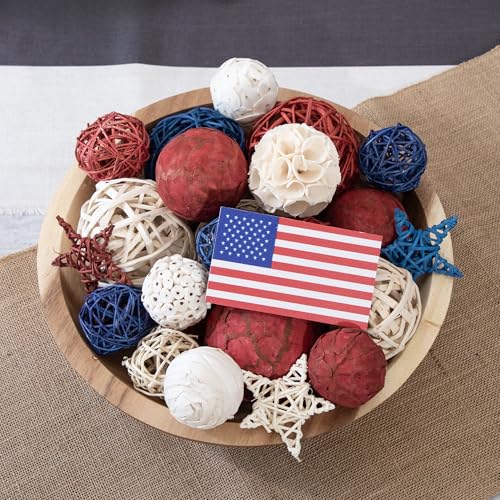 Image of ANDALUCA American Flag Decorative 4th of July Large Vase Filler Bag with Orbs, Decorative Balls (Red, White & Blue)