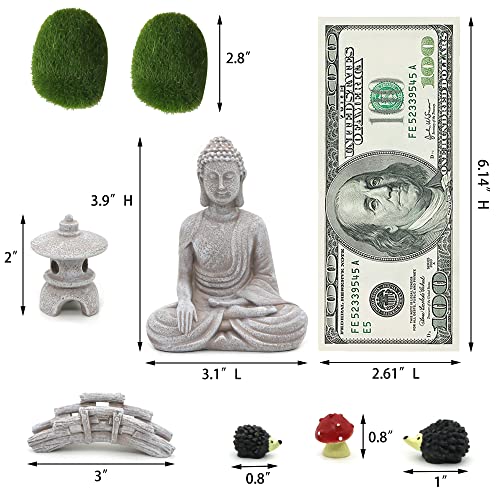 Meditation Buddha Zen Garden Accessories - Miniature Buddha Garden Decoration Diy Tabletop Rock Sand Garden Ornaments Micro Landscape Fairy Garden Terrarium Decor Zen Gifts Indoor Outdoor Decor #TOP5