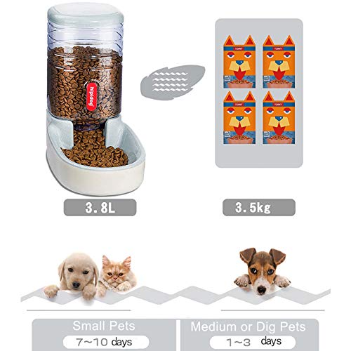 Pets Gravity Food and Water Dispenser Set,Small & Big Dogs and Cats Automatic Food and Water Feeder Set,Double Bowl… - Image 3