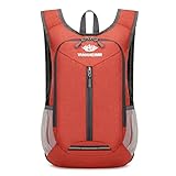 Mochila de viagem leve e dobrável de nylon – impermeável, grande capacidade, mochila para caminhadas ao ar livre, Vermelho, Large, Mochila