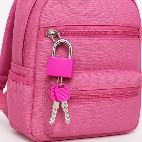Image of 2 Pcs Pink Locker Lock, Cute Small Lock with Keys Zinc Alloy Luggage Locks Padlock Cabinet Locks Gym Essentials Women Gate Lockes for Outdoor Fence Suitcase Backpacks Gym Hasp Storage