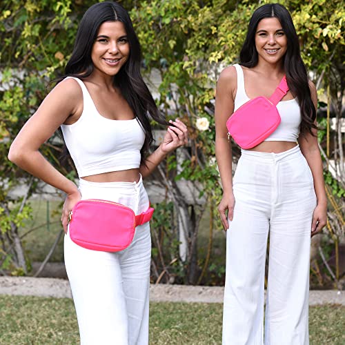 Dancour Hot Pink Fanny Pack Crossbody Bags For Women - Hot Pink Belt Bag For Women Crossbody Everywhere Belt Bag For Women Fashion Waist Packs Mini Bag Waist Bag For Women Cross Body Fanny Pack Women #TOP5