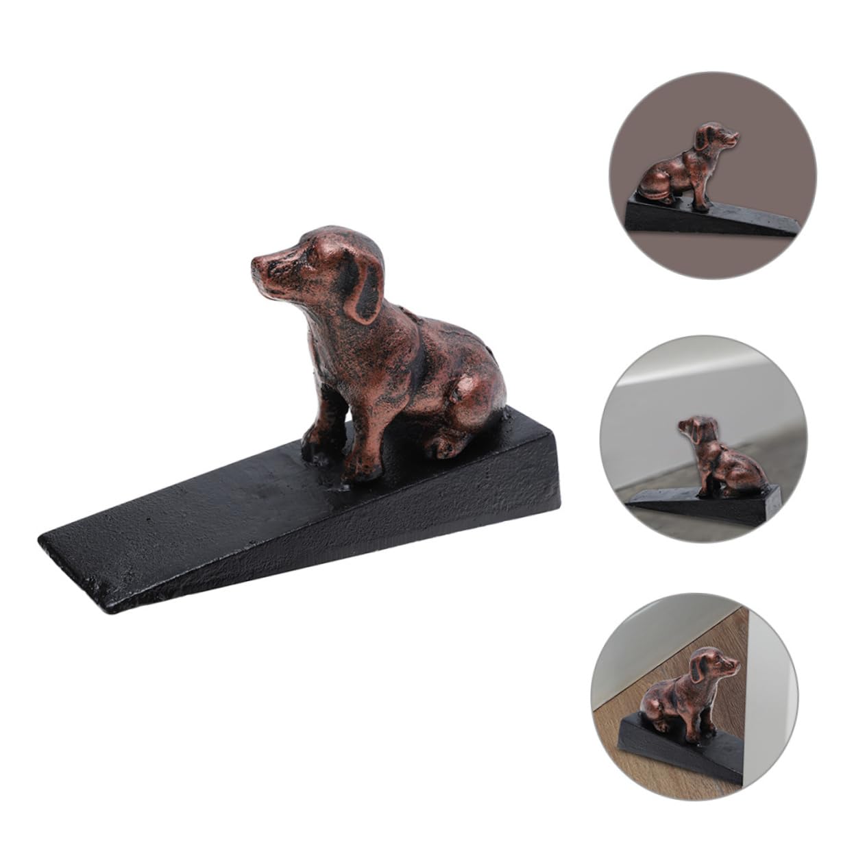 Türstopper Hund aus Gusseisen, Dekorative Figur mit Anti Rutsch Schutz