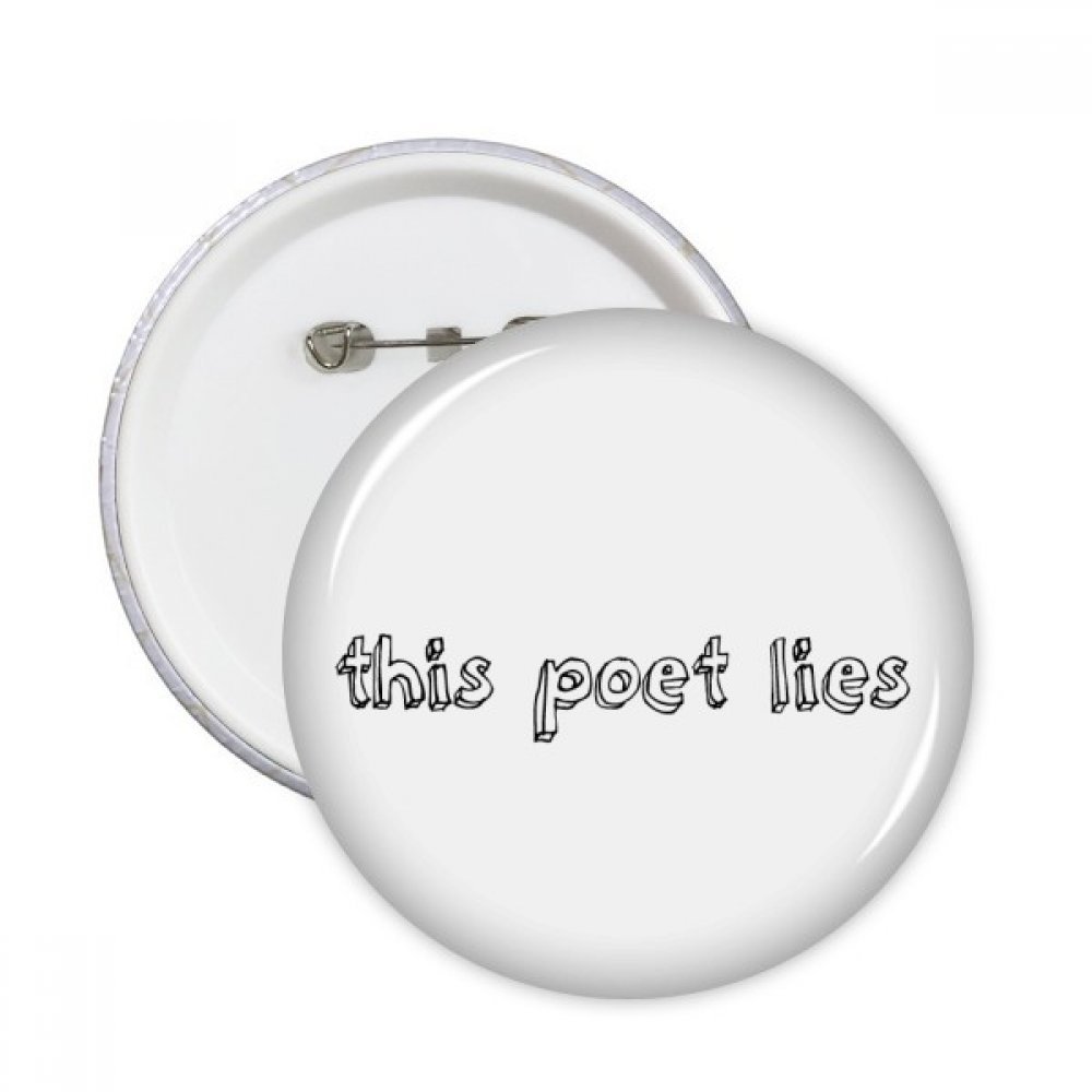 Cadeau poète pins poésie citation célèbre bouton rond multicolore 5pcs