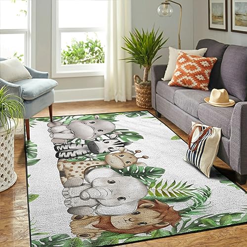 Tapete decorativo con animales y hojas tropicales 48x72in miniatura 3