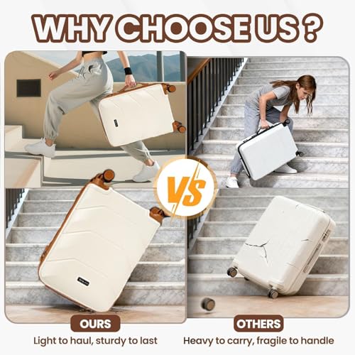 Image of Hoteel luggage Sets 3 Piece Carry on Luaagae Suitcases with Spinner Whells & TSA Lock(4-YEAR WARRANTY), Carry on Suitcase ABS Hard Shell Lightweight Travel Suitcases(20in /24in /28in, Dark Blue)