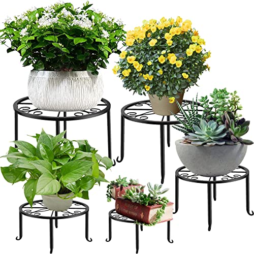 Flaparte 5 Pack Metal Plant Stands, Planter Support Rack, Plant Pot Stand, Planter Holder Heavy...