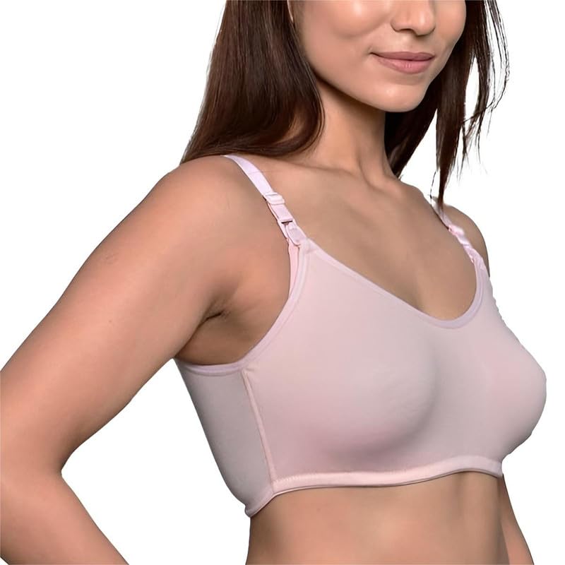 Image of Inner Sense Organic Cotton Bamboo Nursing Bra for Women I Non Padded Feeding Bra with Keyhole Back Design I Wire Free Maternity Innerwear with Full Coverage