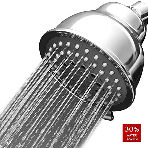 MEETYOO Ducha de lluvia de alta presión de alto flujo de ahorro de agua cabezal de ducha de gran alcance 5 Ajustes extraíble montado en la pared con filtro para Baño Hotel SPA