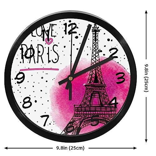 Horloge murale silencieuse à quartz Tour Eiffel décorative - 5