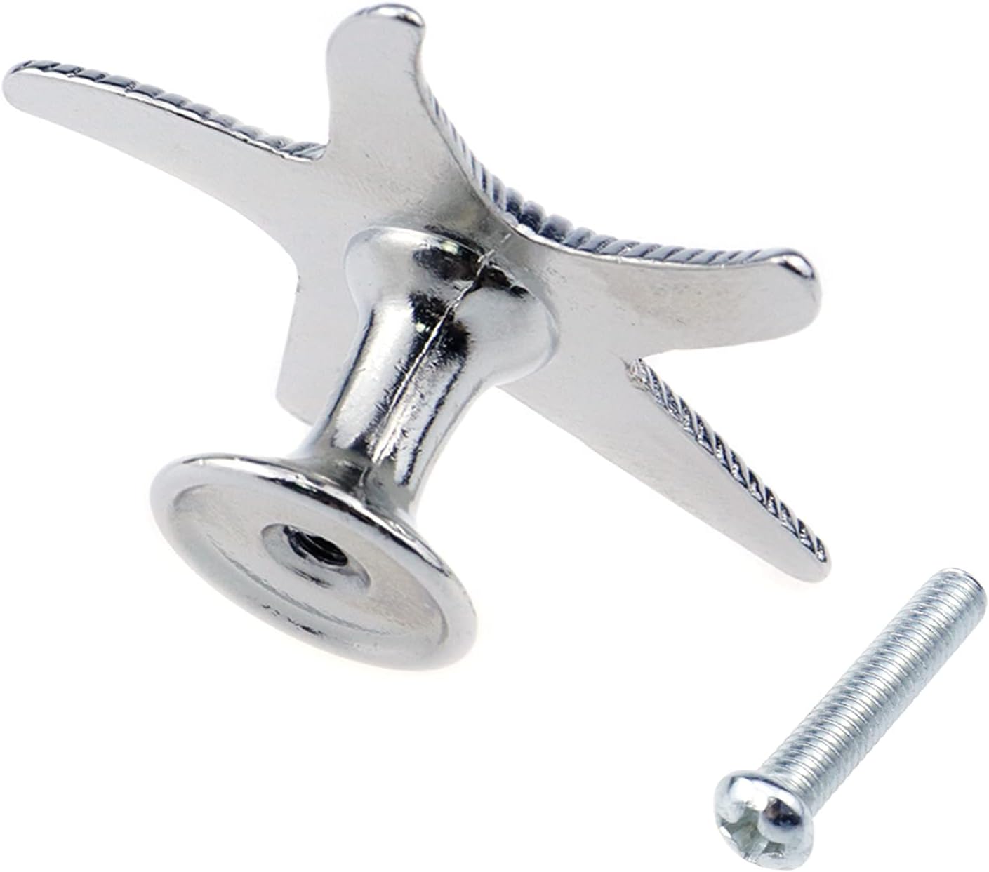 HEVSTIL 2-Pack Silver Starfish Shape Cabinet Knob,Ocean Theme Single Hole Pulls for Cabinet Dresser Knobs Furniture Door