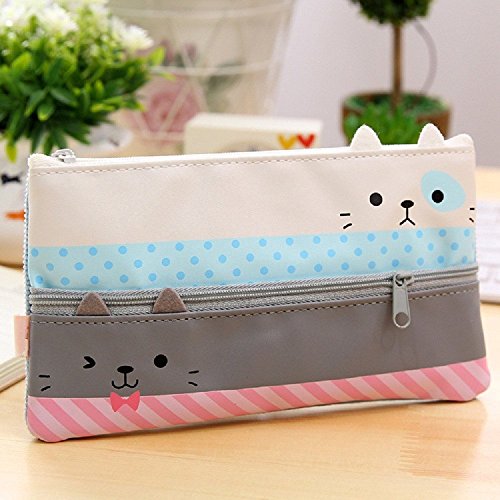 Funny live Convenient and Practical Pencil Case, Large Capacity Pen Bag, Creative Learning Products.(Gray)