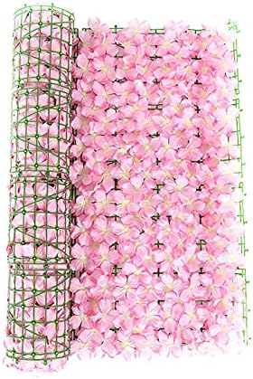 QOTSTEOS Artificial Hedges, Wedding Decor Bordering Garden Fence Privacy Screen Artificial Flowers Trellis, Trellis Fence Panels Waterproof Wall Fence For Wedding Garden Yard(Pink,size:39x20in)