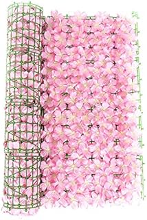 QOTSTEOS Artificial Hedges, Wedding Decor Bordering Garden Fence Privacy Screen Artificial Flowers Trellis, Trellis Fence Panels Waterproof Wall Fence For Wedding Garden Yard(Pink,size:39x20in)