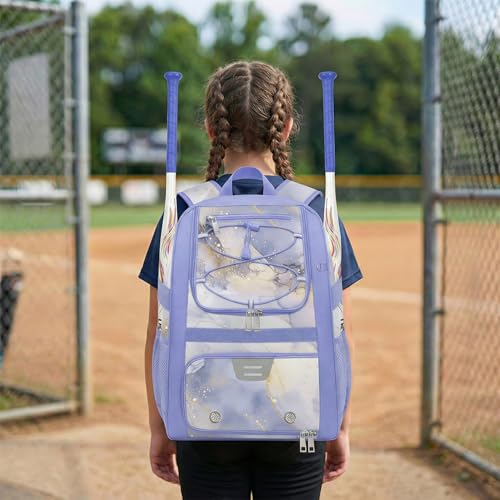 Image of Youth Baseball Bag - Softball Bag for Girls & Boys with Shoes Compartment, Bat Backpack for Baseball, T-Ball & Softball Equipment