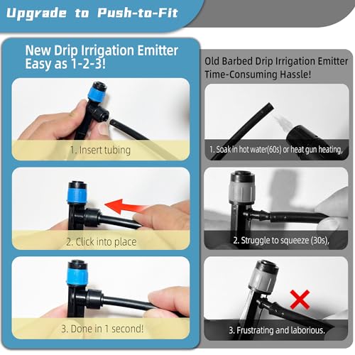 image for Spalolen 30PCS Push-to-Fit Drip Irrigation Emitters for 1/4 inch Tubin