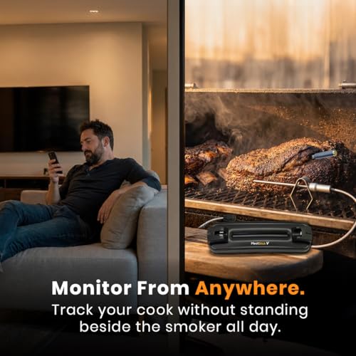 Image of MeatStick V Forge 2-Probe Set Wireless Meat Thermometer - WiFi BBQ Thermometer with Wired Grate-Level Ambient Probe, 5 Sensors, 50+ Hr Battery, 1200F, for Smokers & Pellet Grills