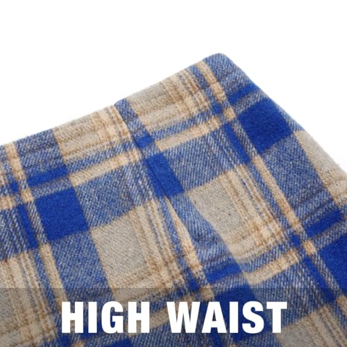 Image of IDEALSANXUN Womens High Waist Plaid Skirt Bodycon Pencil Wool Mini Skirts