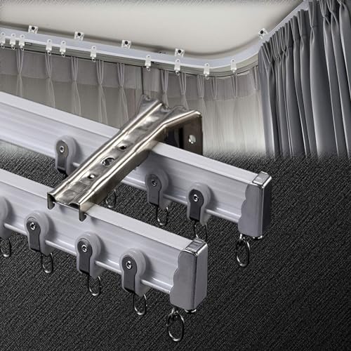 Rail double en aluminium pour rideaux de salon, système robuste et silencieux de 3m