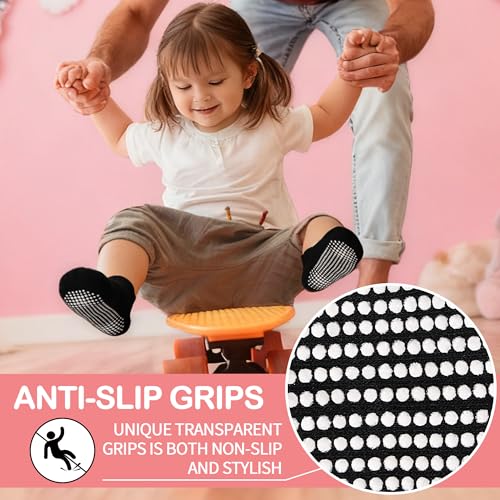 ELUTONG Toddler Grip Socks for Boys Girls Non Slip Ankle Grippy Socks for Baby Infant Kids Aged 1-7T4