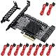Mzhou PCIe 4X SATA Controller Karte mit 10 Ports für SATA3.0 HDDs