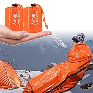 Survival-Slaapzak,Vegena 2 Stuks Reddingsdekens Waterdicht,Koudebescherming Nooddeken,Slaapzak voor Noodgevallen Herbruikbaar,Waterdichte Nooddeken voor Buiten Kamperen,Camping,Wandelen