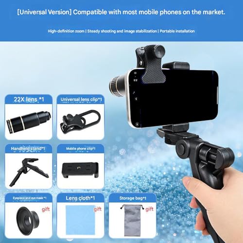 Objectif monoculaire compact grossissement 22x pour smartphone