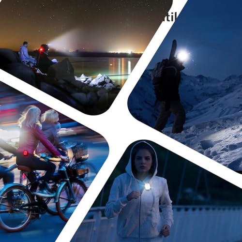 JIZZU 2 Stück LED Clip Lampe, Sicherheit Licht mit 4 Modi, Wiederaufladbar Mini Sicherheitslicht für Jogging Camping
