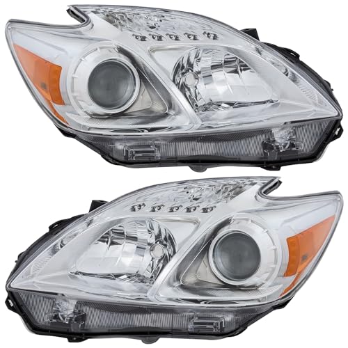 Evan Fischer Driver and Passenger Side Headlight for Toyota Prius 2012-2015 Halogen Without bulb(s) Replaces# 8113047520 8117047520