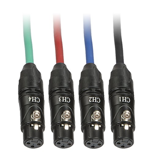 LyxPro Multi Network Breakout for Stage and Recording Studio 4 Channel XLR to Single 300' Ethercon Cat 6 Cable AES and DMX Channels