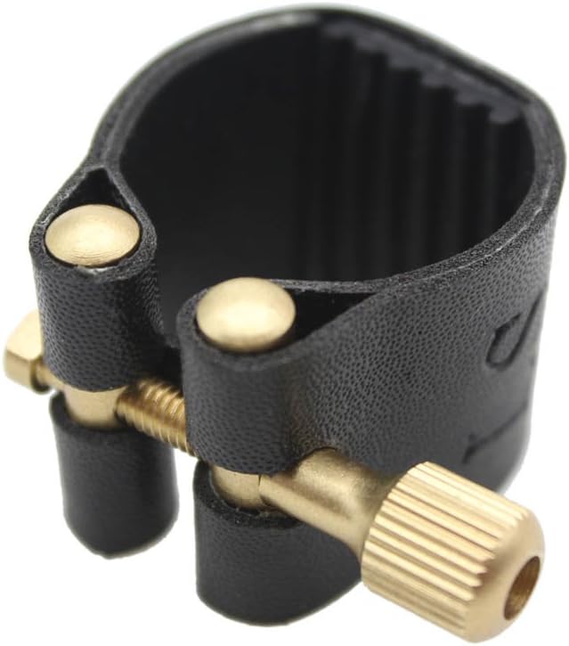 Alto Saxophone Ligature Fastener Compact Durable Artificial Leather for Alto Saxophone Rubber Mouthpiece
