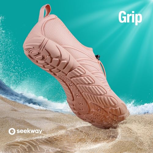 Image of SEEKWAY Mens Womens Water Shoes Quick-Dry Aqua Sock Barefoot Athletic Sports Shoes for Outdoor Beach Swim surf Walking Diving Boating Hiking Pool