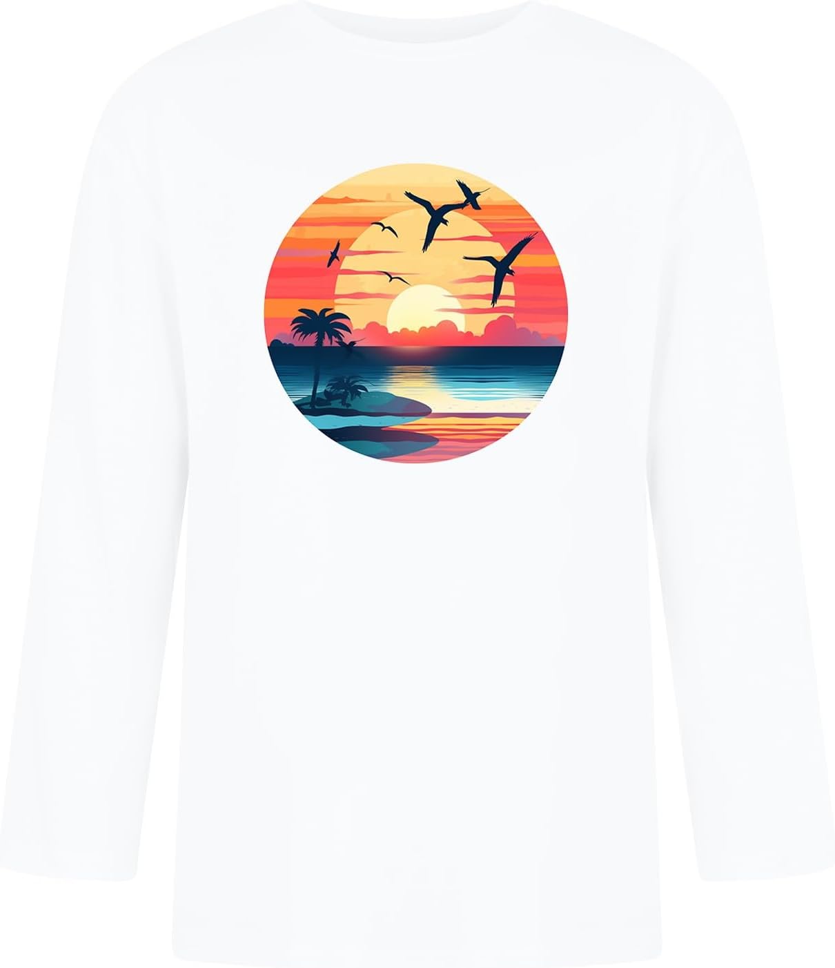 WENKOMG1 Men's Novelty Graphic Print Tee Shirt 3/4 Sleeve Casual Summer Hawaiian Beach T Shirts, M-3XL