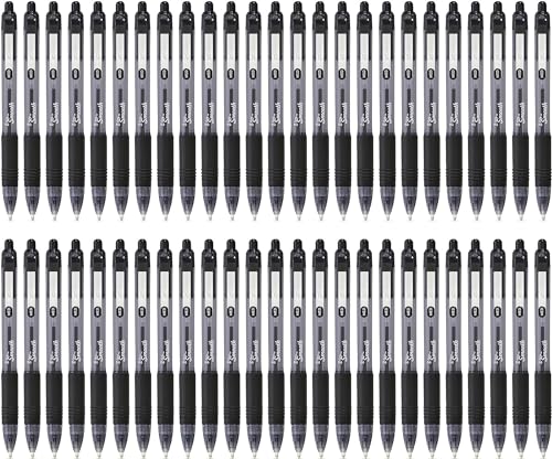 Zebra Z Grip Smooth Black Retractable Ballpoint pens with Easy Glide Ink, Comfortable Grip with Pocket Clip and Reliable biro Medium Point 50 Pack of Black