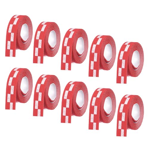 M METERXITY 10 Pack Ping Pong Edge Tape - EVA Table Tennis Side Protective Tape Apply to Cover Racket Edge Daily Use (18" Long, Red)